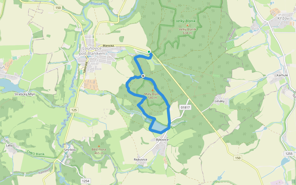 NS Malý Blaník – Podlesí walking route map in Louňovice pod Blaníkem