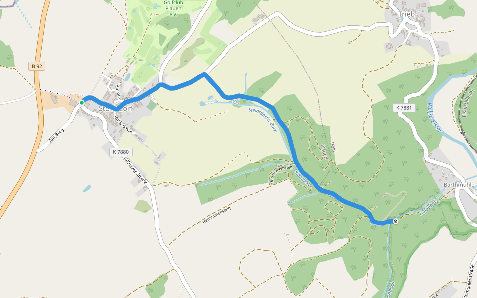 J11 walking route map in Plauen