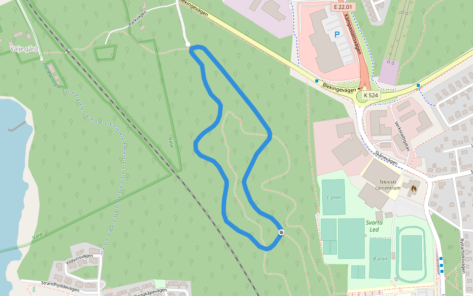 Bokelundsslingan walking route map in Sölvesborg