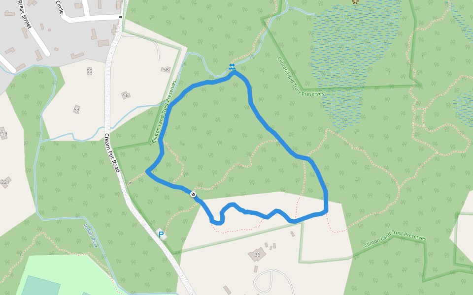 white walking route map in Clinton