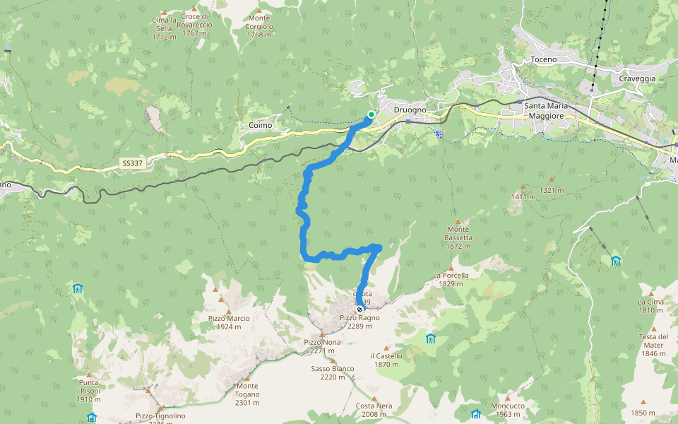 M06 - Druogno - Pizzo Ragno walking route map in Druogno