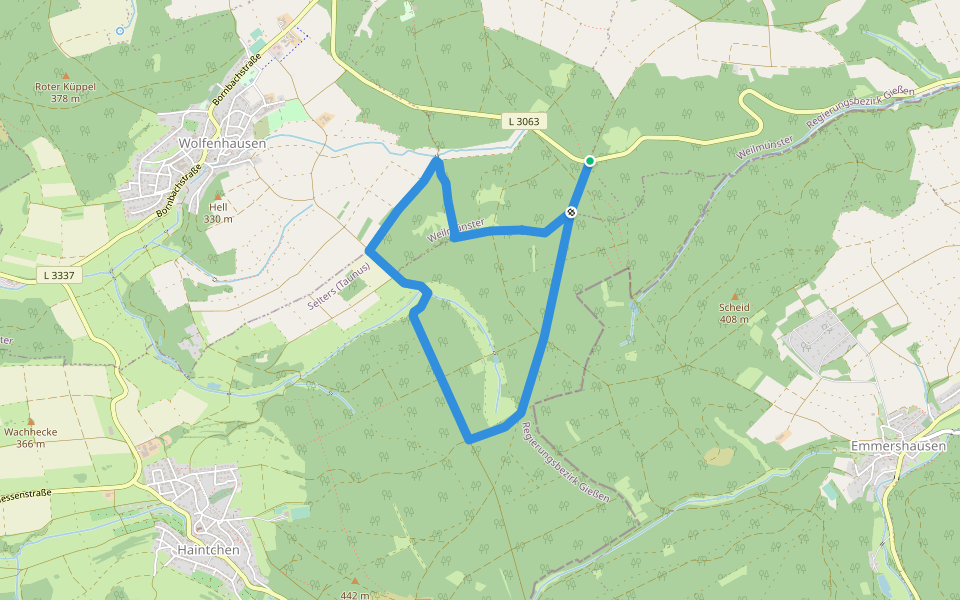 Rundweg in den Laubus walking route map in Weilmünster