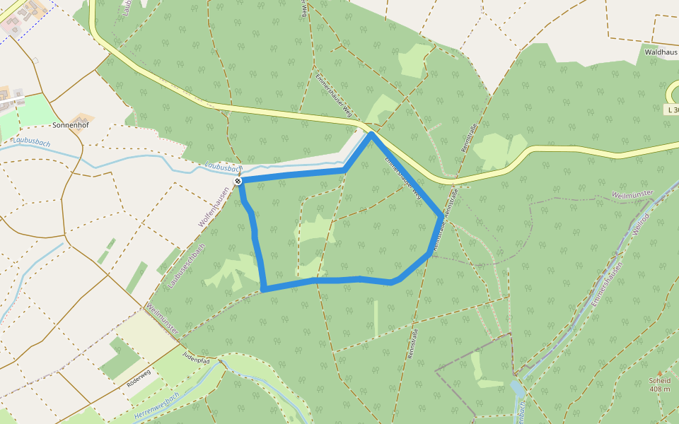 Rundweg Hartmannsholz walking route map in Weilmünster
