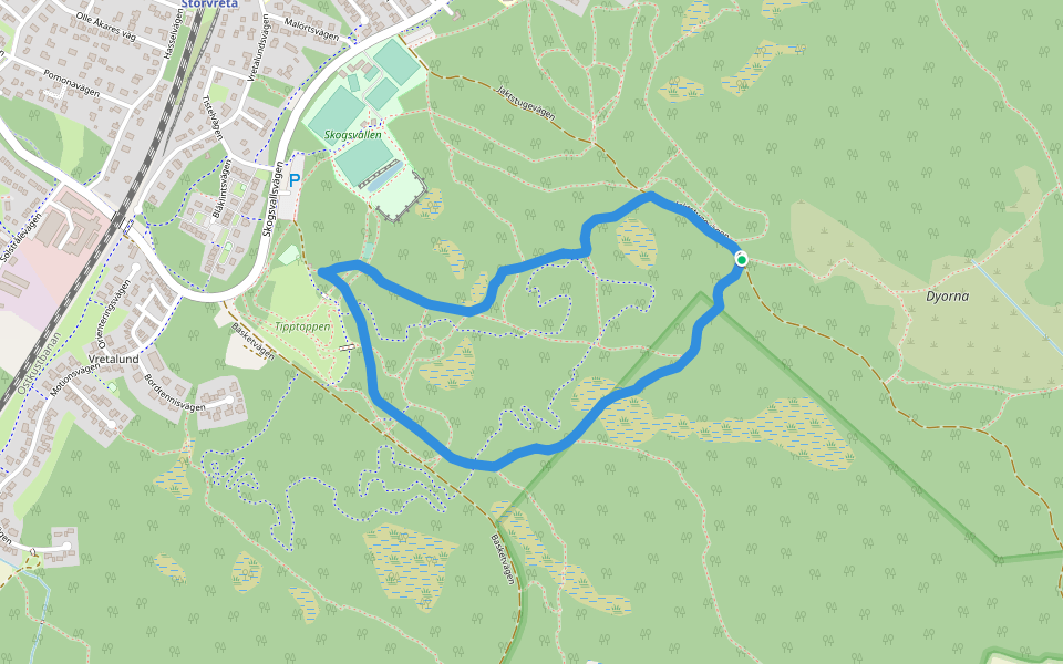 Strövarleden walking route map in Storvreta