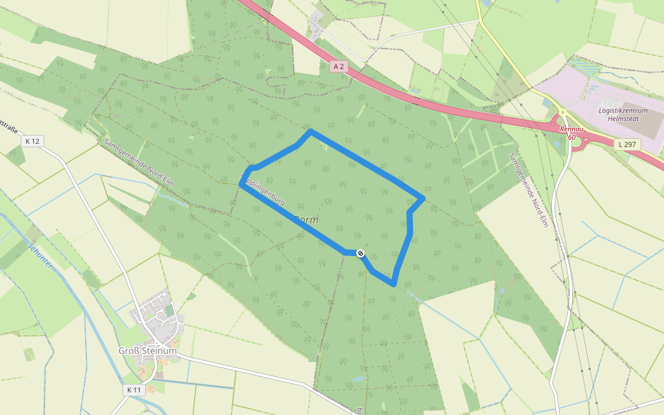 Dorm Rundwanderweg 2 walking route map in Süpplingenburg