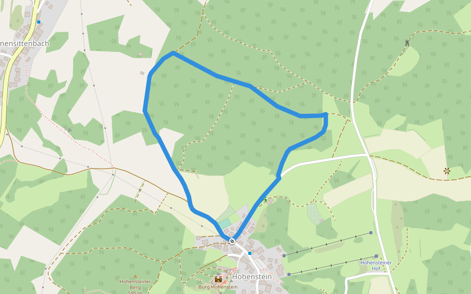 Hohensteiner Rundweg walking route map in Kirchensittenbach