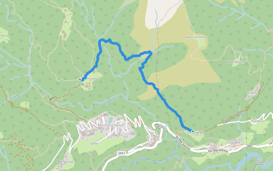 C04A - Varchignoli - Vallemiola walking route map in Boschetto-casa dei Conti