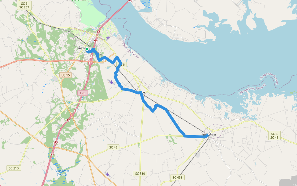 Palmetto Trail: Santee Passage walking route map in Santee