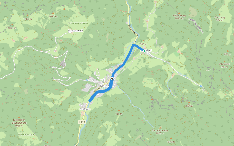 Laufend geniessen (Kurhotel Salzerbad) walking route map in Kleinzell