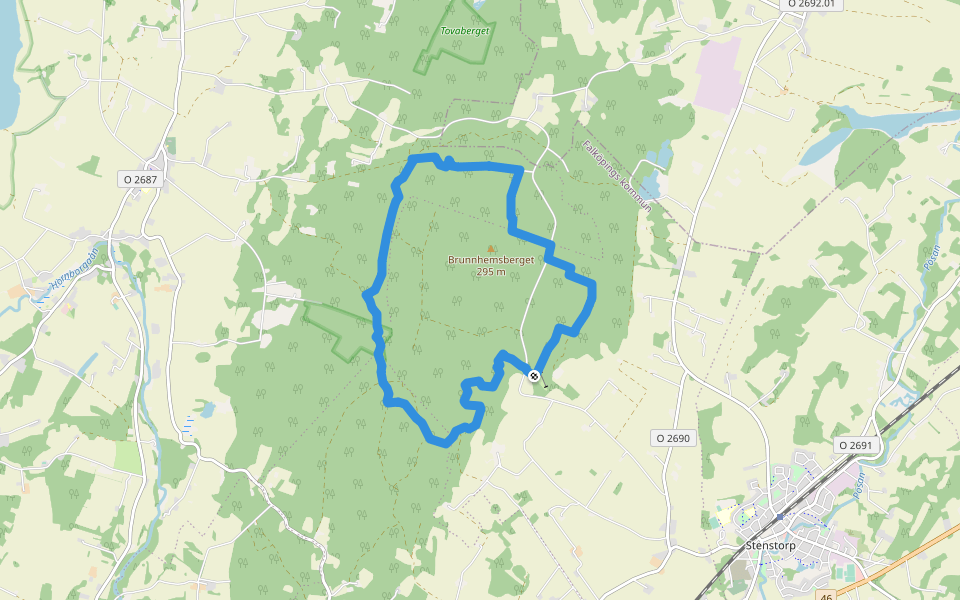 Brunnhemsleden walking route map in Brunnhem