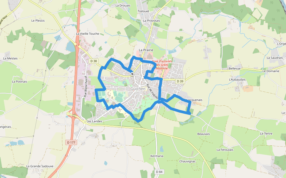 Le tour de Guichen walking route map in Guichen