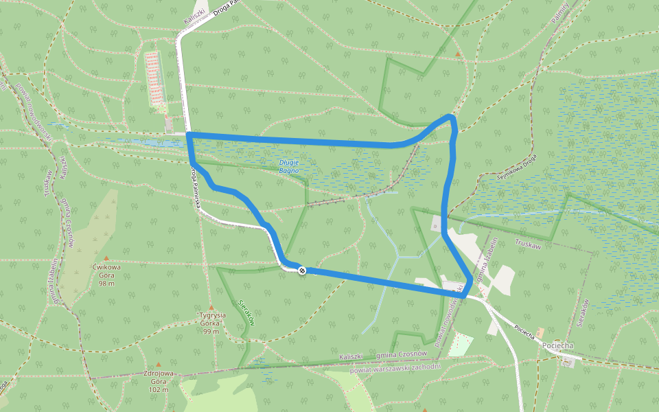 Ścieżka Dydaktyczna Wokół Długiego Bagna walking route map in Truskaw