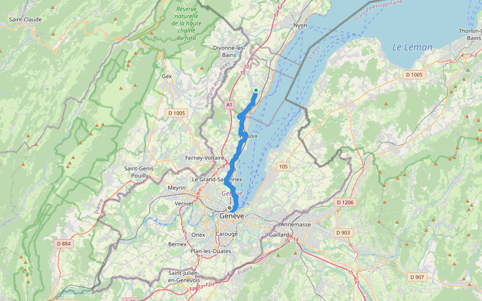ViaJacobi - Étape 19 (Coppet - Genève) walking route map in Commugny