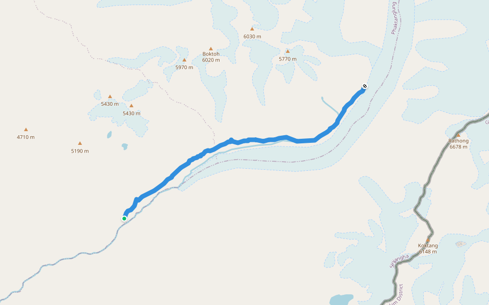 Yalung base camp trek walking route map in Tapethok