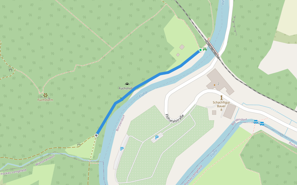 Flöhtalwanderweg walking route map in Grünhainichen
