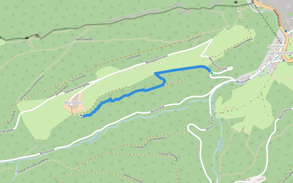 Zwergenweg walking route map in Welschenrohr-Gänsbrunnen