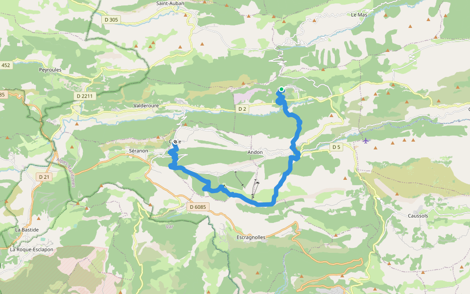 Grand tour du haut Estéron - Etape 4 walking route map in Andon