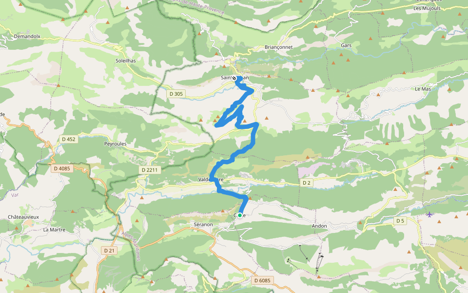 Grand tour du haut Estéron - Etape 5 walking route map in Caille