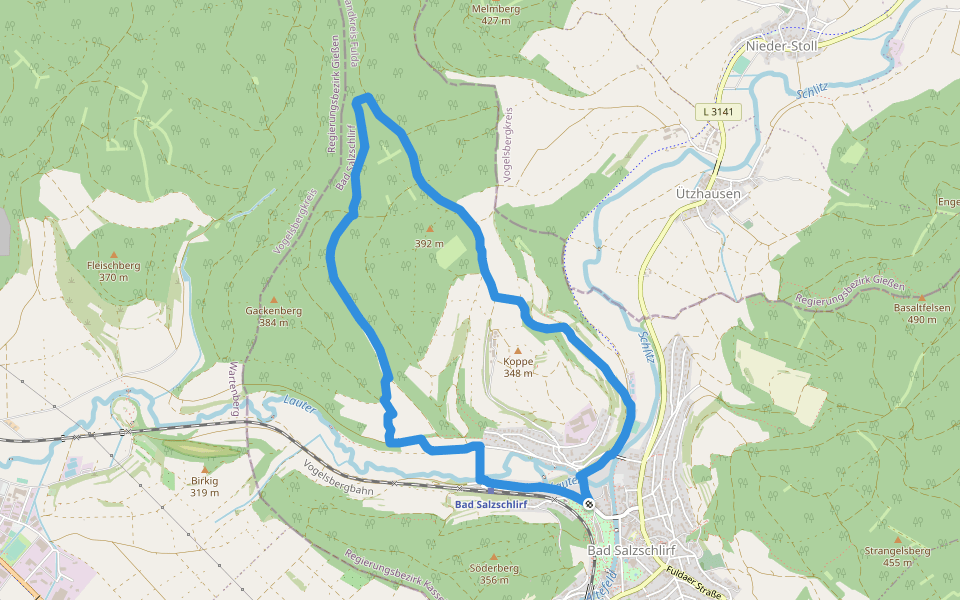 Bad Salzschlirf Rhön 3 walking route map in Bad Salzschlirf