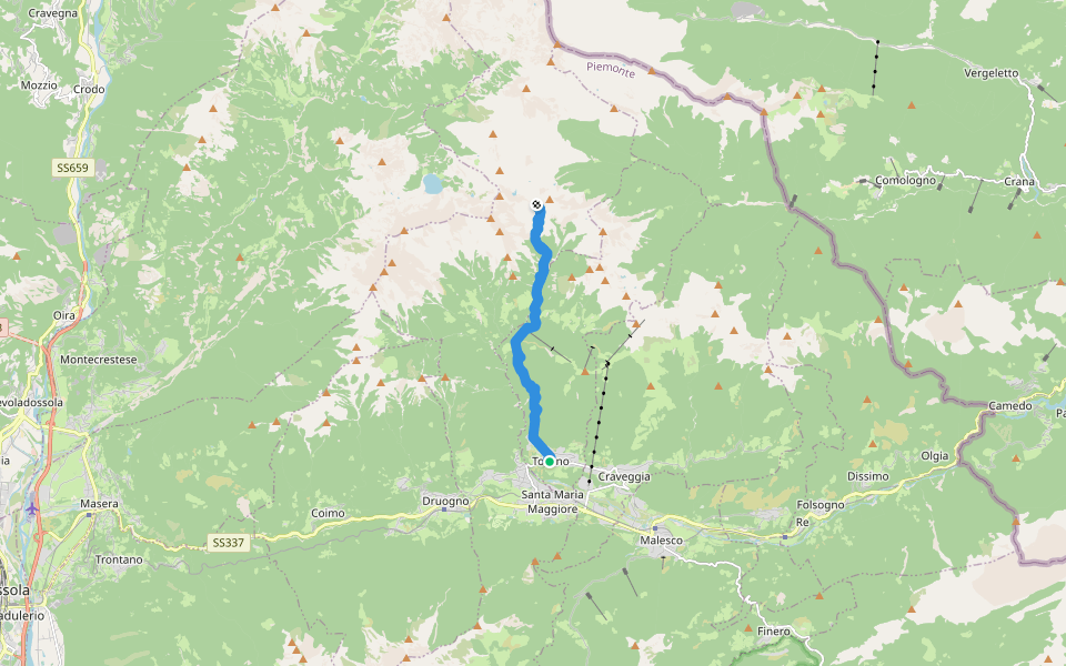 M21 - Toceno - San Pantaleone walking route map in Toceno