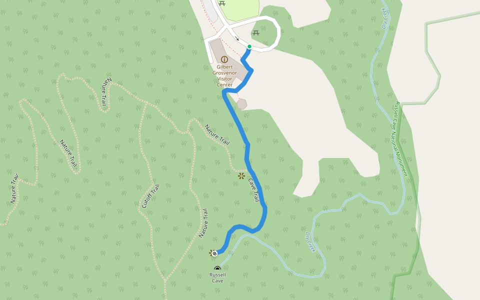 Cave Trail walking route map in Bridgeport