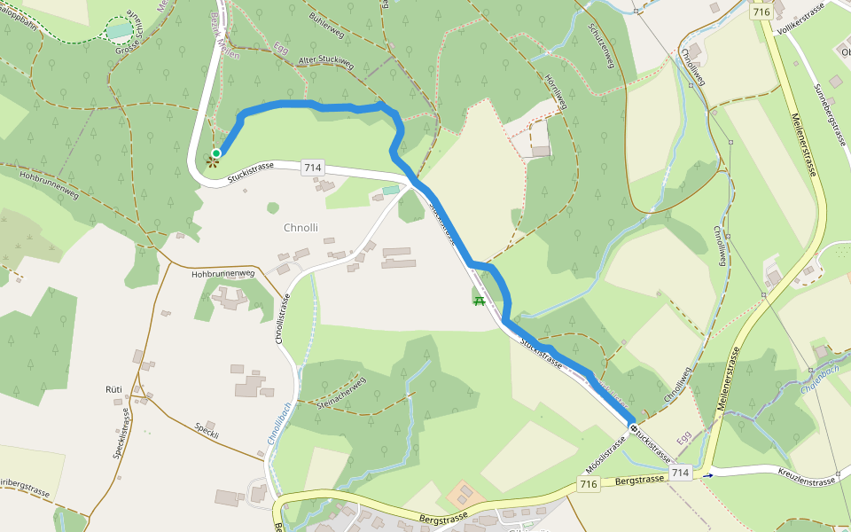 Buechholz - Gibisnüd walking route map in Uetikon am See