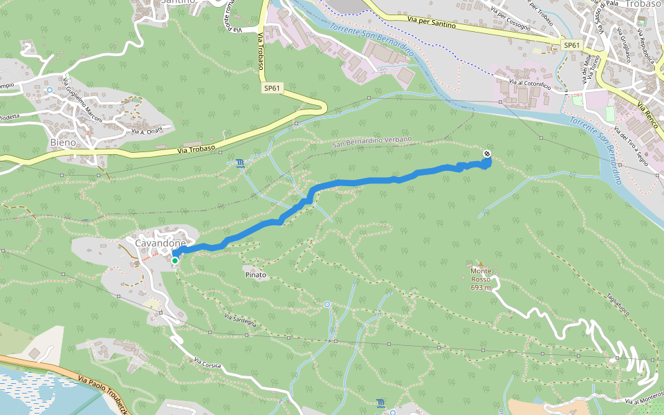 P01e - Cavandone - Cascina Monterosso walking route map in Cavandone