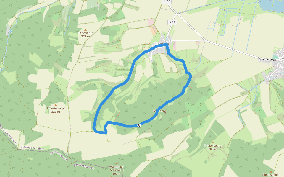 Rundweg Hamma Wernsberge Hamma walking route map in Hamma