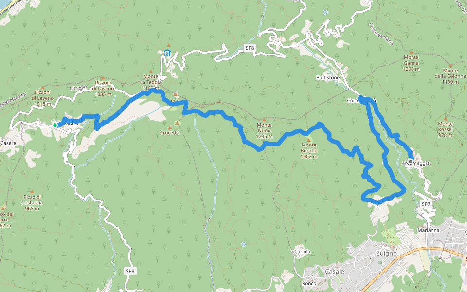205 3V (Tappa 5 Via Verde Varesina) walking route map in Vararo