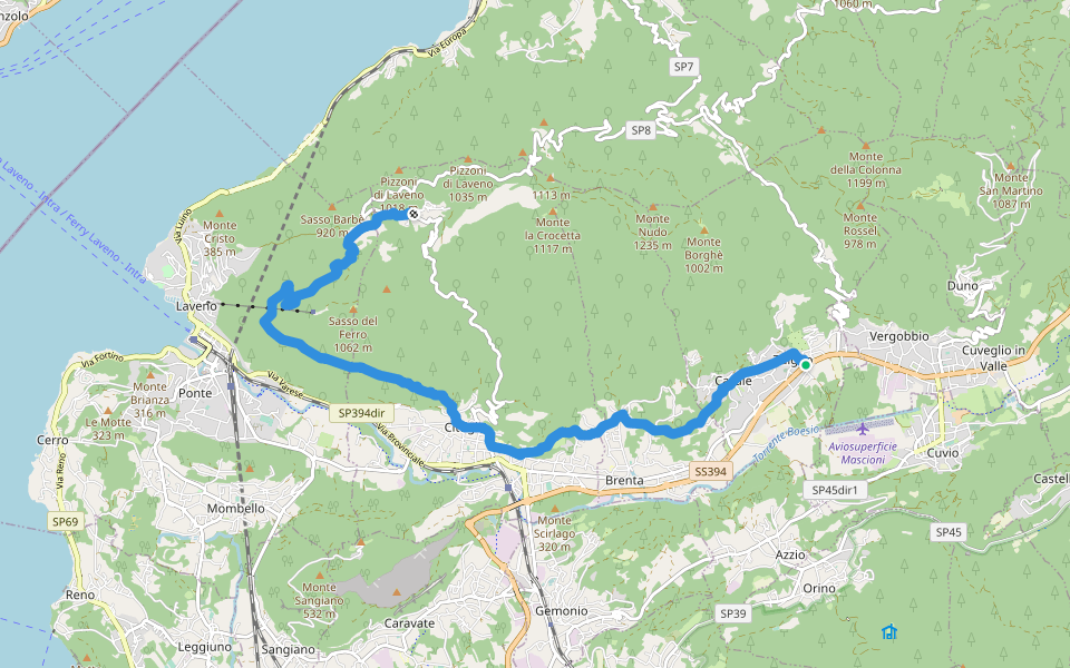 204 3V (Tappa 4 Via Verde Varesina) walking route map in Casalzuigno