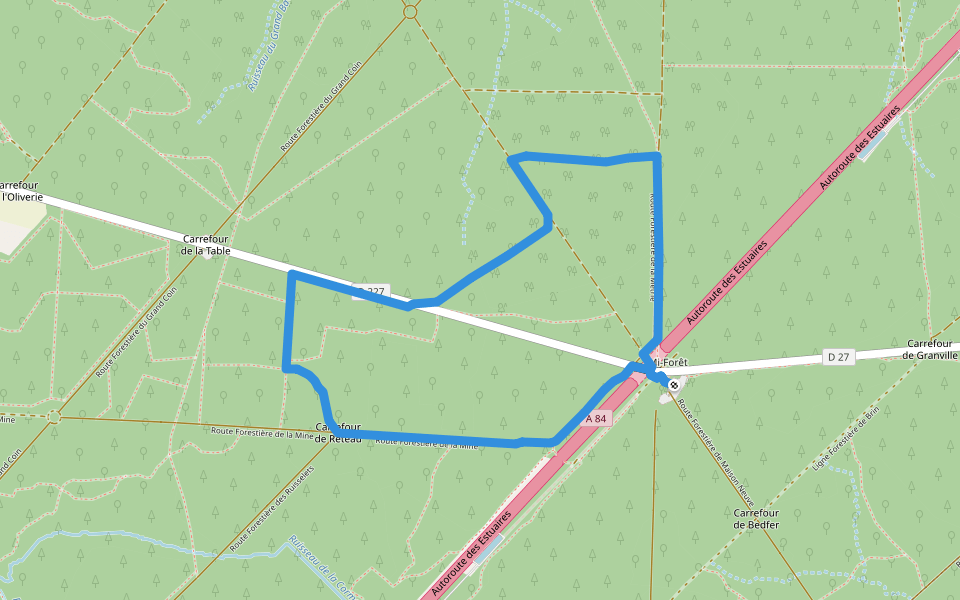 Les Jacinthes walking route map in Liffré