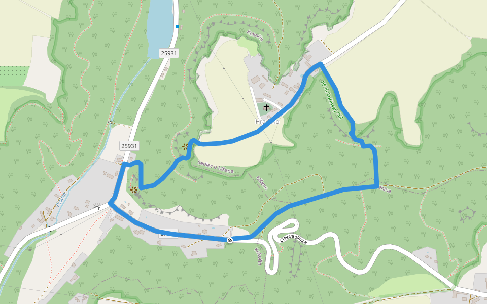[Ž] Kokořínská vyhlídka - okruh walking route map in Kokořín
