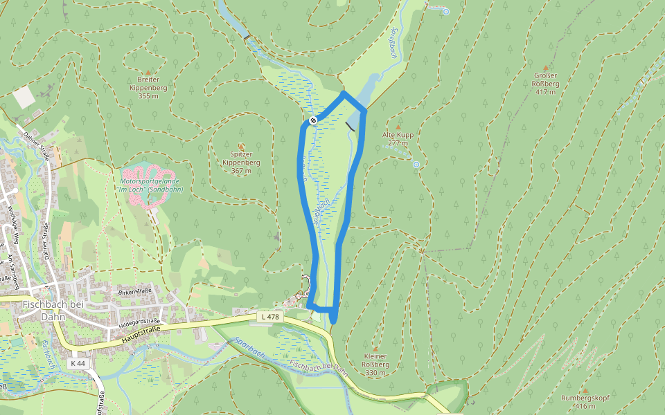 Biosphären-Erlebnisweg walking route map in Fischbach bei Dahn
