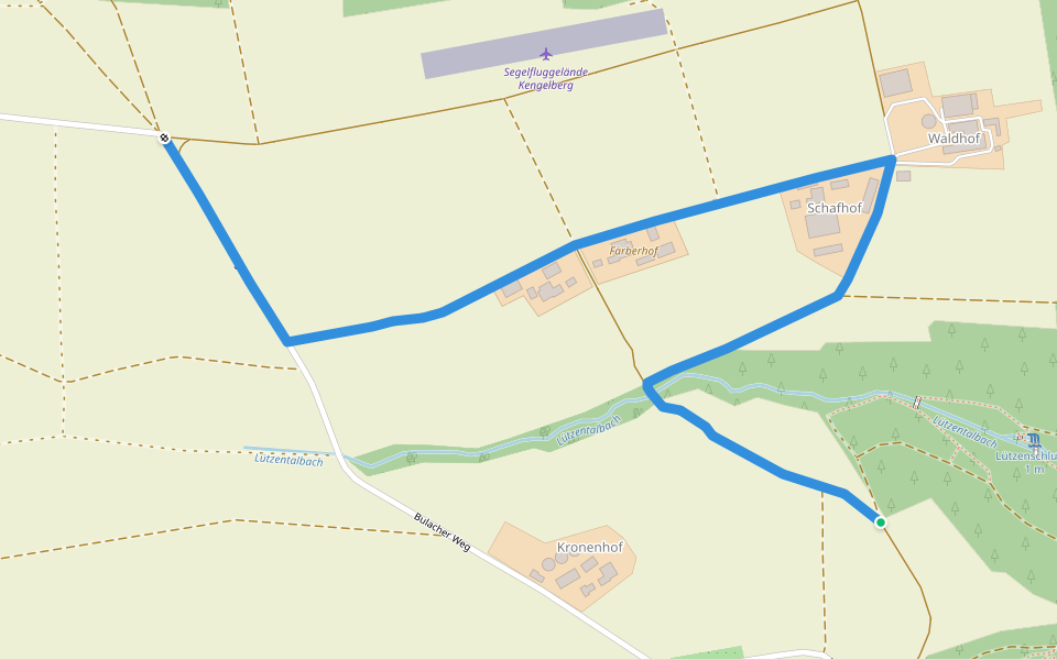 Oberes Lützental - Bulacher Weg walking route map in Wildberg