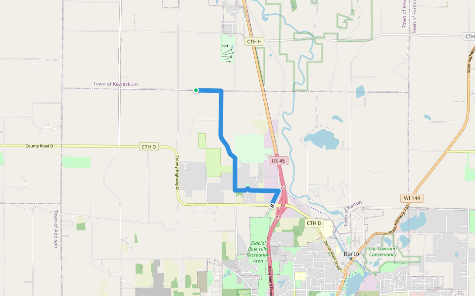 IAN tt-r walking route map in Kewaskum