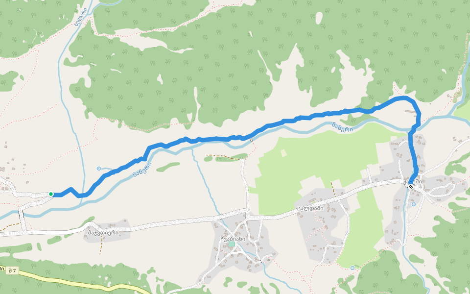 Transcaucasian Trail: Upper Svaneti 4 (Alternate) walking route map in Majvdieri