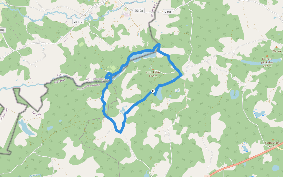 Peļļu taka walking route map in Renci