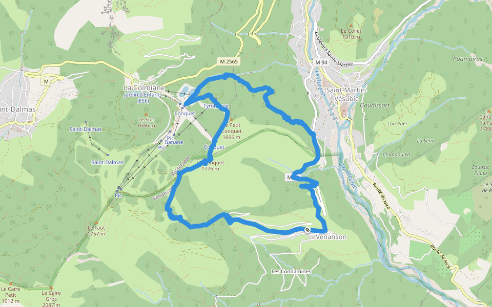Circuit du Conquet walking route map in Venanson