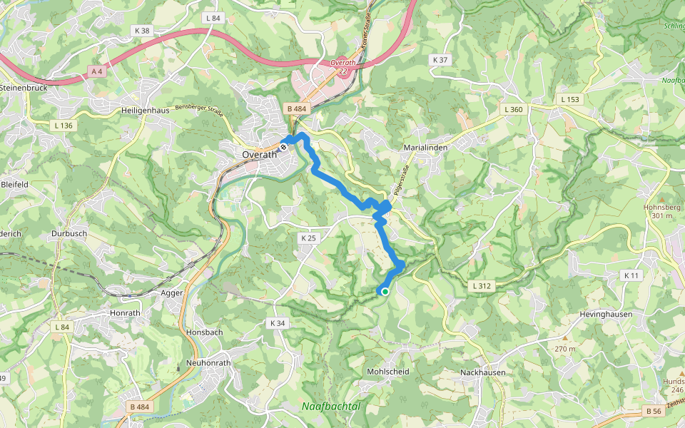 [<3] Wanderweg 3 des KEV [Overath] walking route map in Much