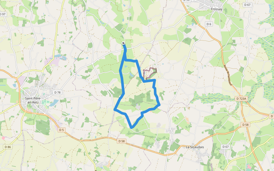 Circuit de la Chapelle Saint-Vital walking route map in Saint-Viaud