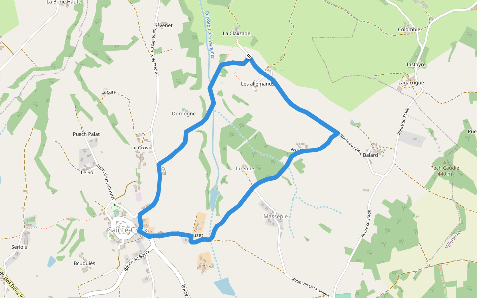 Balade autour de Sainte-Croix - Circuit 1 walking route map in Sainte-Croix