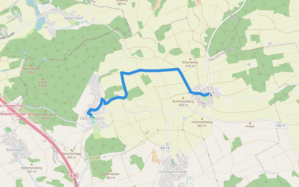Rundwanderweg Ebersdorf Route 2 walking route map in Ebersdorf bei Coburg