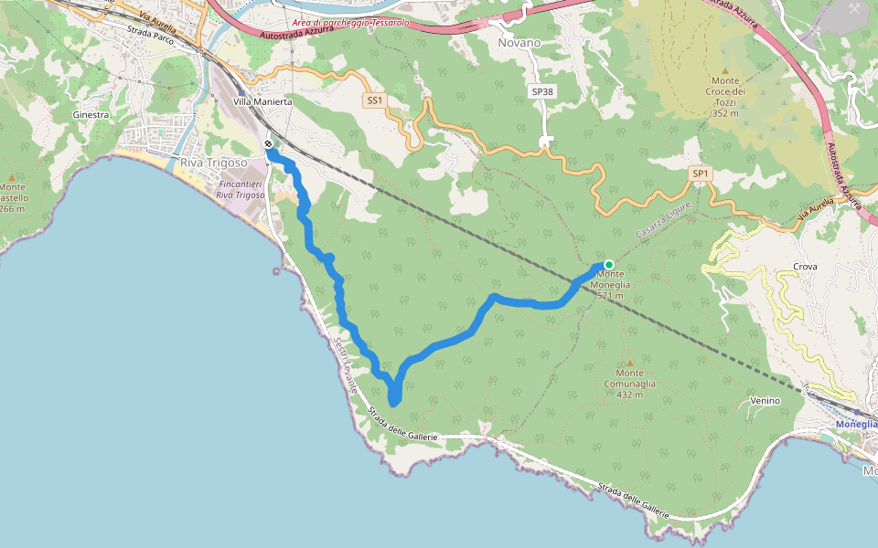 Riva Trigoso - Costa di Punta Baffe - Monte Moneglia