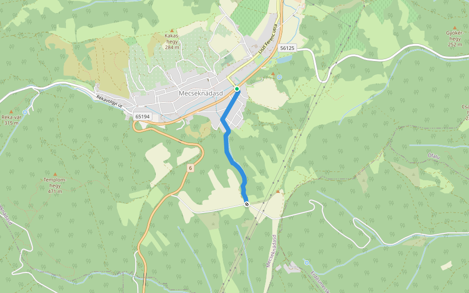 K■ (RPDDK – Mecseknádasd) walking route map in Mecseknádasd