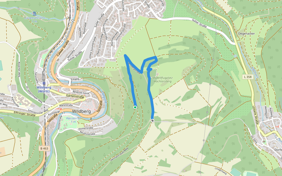 Sulzer Eck - Molde walking route map in Wildberg