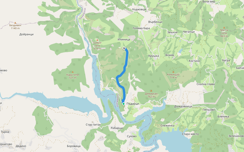 Екопътека Райска гледка walking route map in Kardzhali