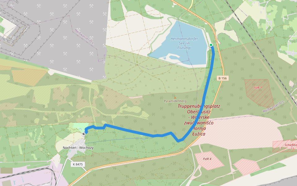 Findlingspark - Weißwasser walking route map in Weißkeißel