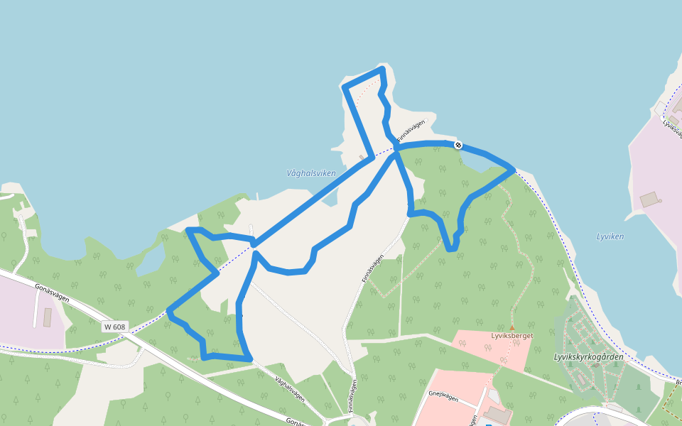 Kultur- och Naturstigen Våghalsen Finnäset walking route map in Ludvika