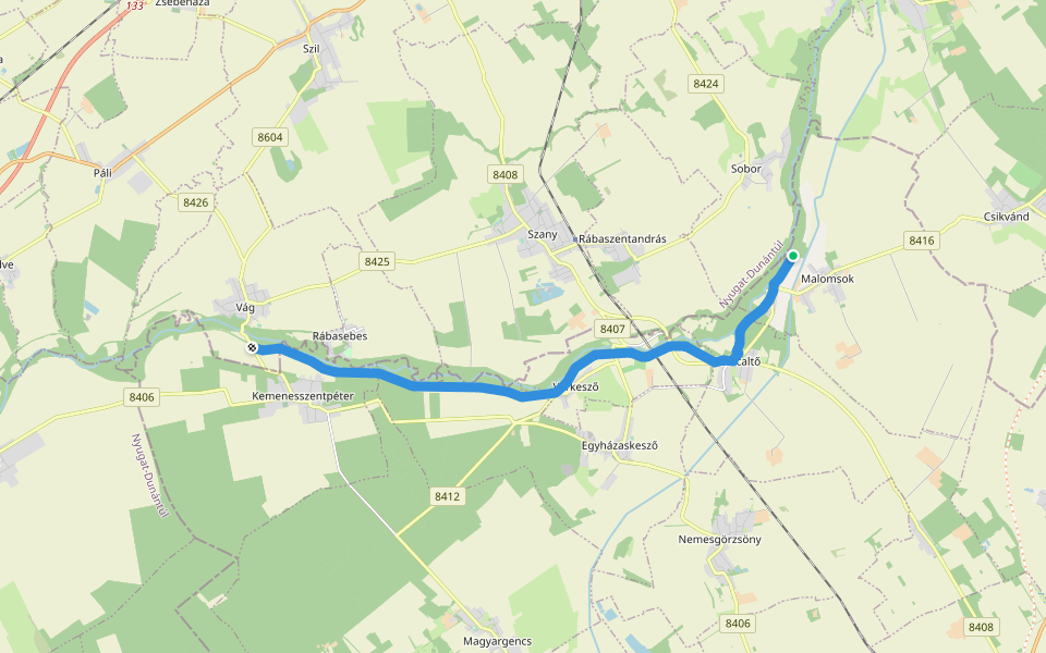 P walking route map in Malomsok