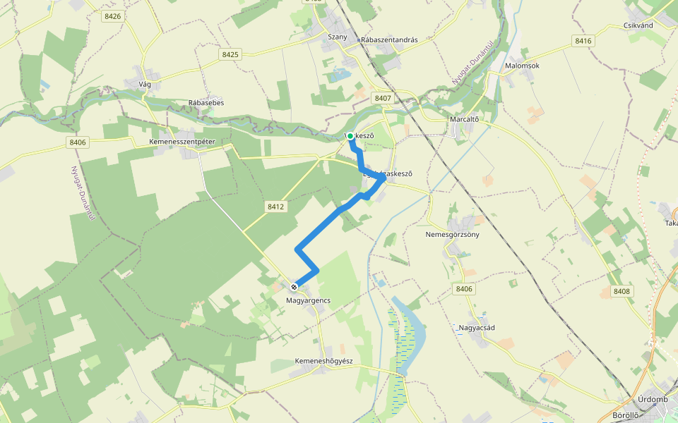 Z walking route map in Várkesző